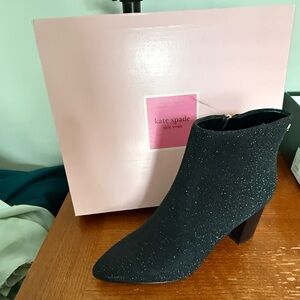 Kate Spade Sparkling Black Ankle Booties